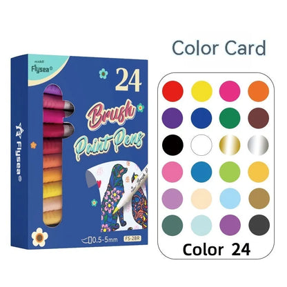 Soft head gouache pen set for hand painting and greeting card art in acrylic marker format