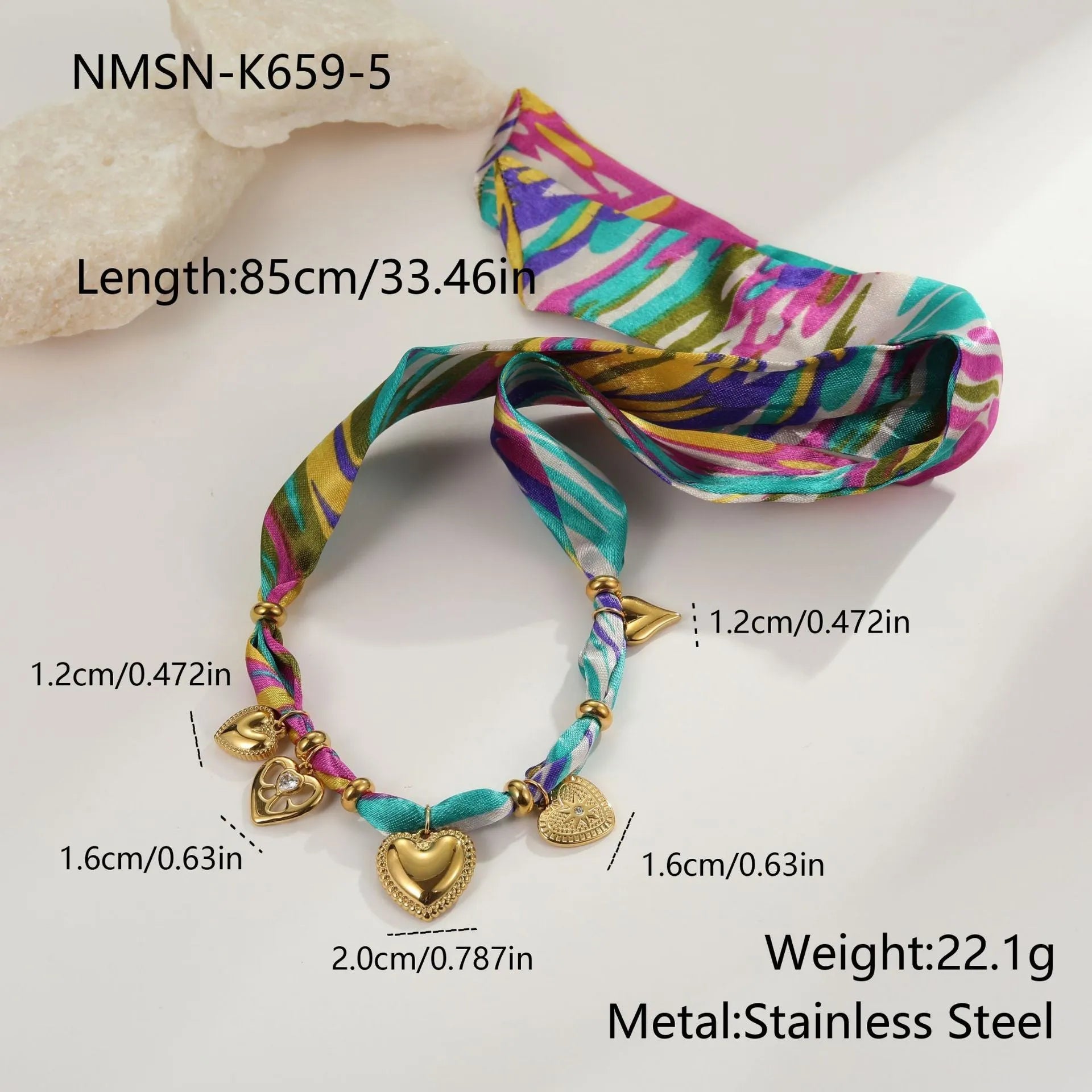 Stainless steel geometric pendant jewellery with adjustable chain for women