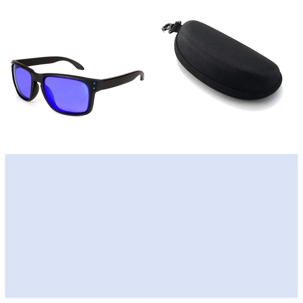 Men's sports sunglasses with polarised lenses in multiple colour options including blue, green, and grey plastic frames