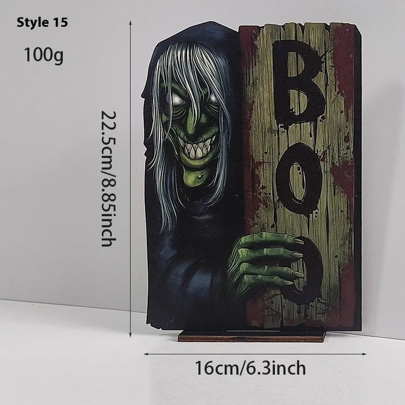 Wooden European style retro creative Halloween tabletop ornament decoration
