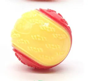 6.5cm TPR dog training ball in multiple colour combinations including red-blue and luminous option