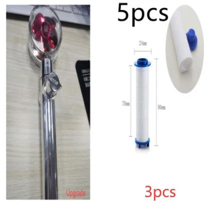 Turbo Propeller Shower Head with 360° fan extension and holder for a luxurious shower experience