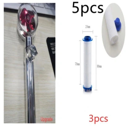Turbo Propeller Shower Head with 360° fan extension and holder for a luxurious shower experience