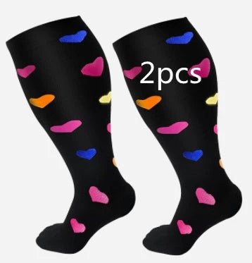 Premium plus size compression socks with breathable bamboo fibers, innovative compression technology, and stylish designs for active lifestyles