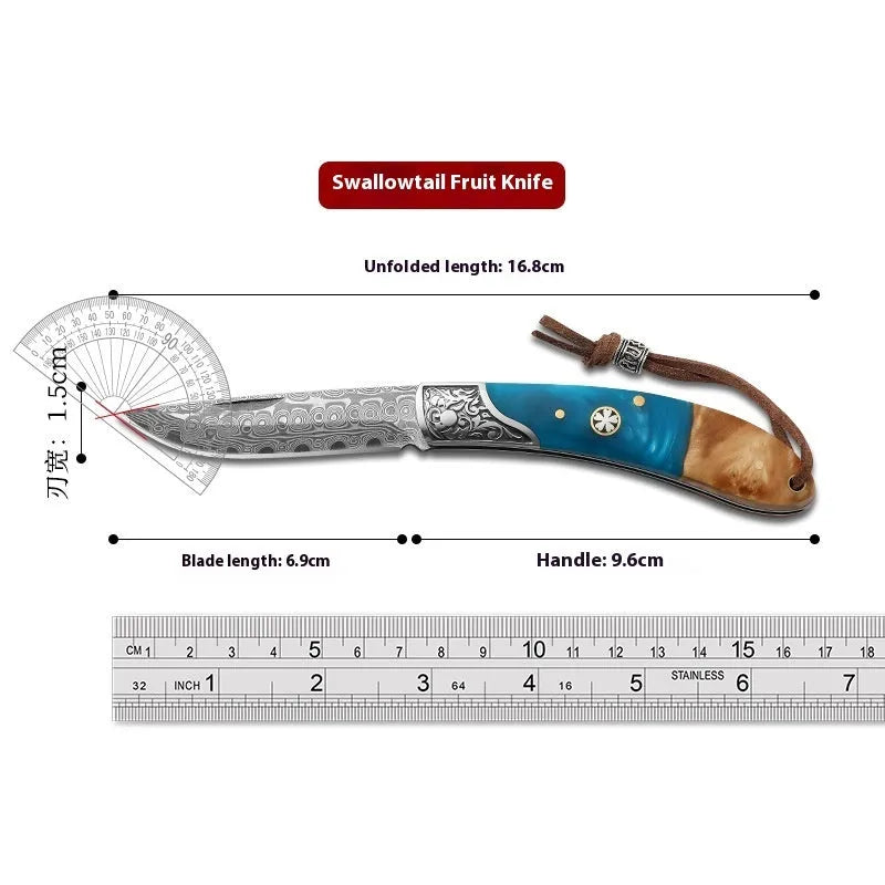 VG10 stainless steel folding portable outdoor knife showing folding mechanism