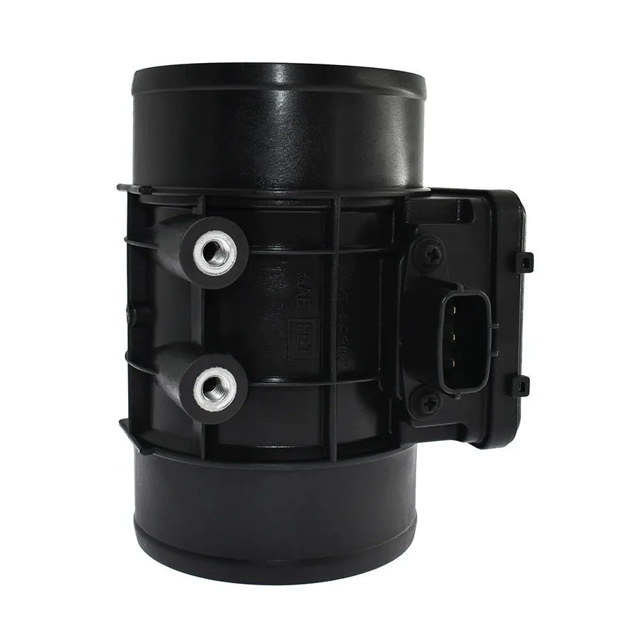 Black plastic automotive air flow meter with standard specifications for engine management