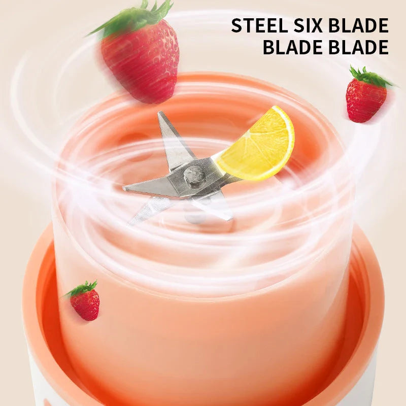 USB rechargeable portable blender with food-grade plastic construction, powerful 200W motor, and intelligent safety features for blending smoothies, juices, and shakes on the go