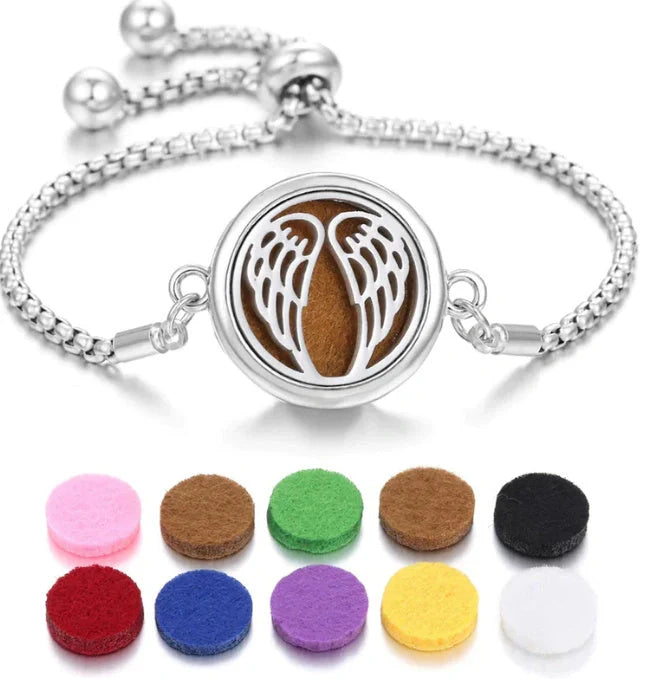 Kaleidoscope Aromatherapy Bracelet with essential oil diffuser locket in various designs