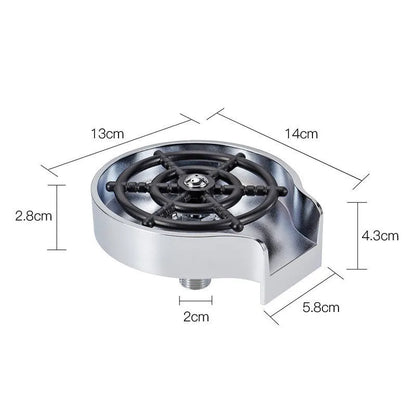 Automatic cup washer faucet with high-pressure spray nozzle for bar and kitchen counters.