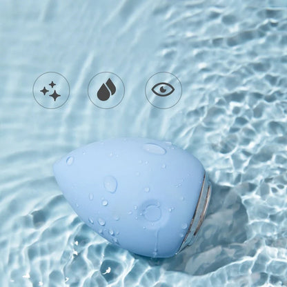 Electronic Cleansing Egg in pink and blue, compact beauty tool for deep skin cleansing