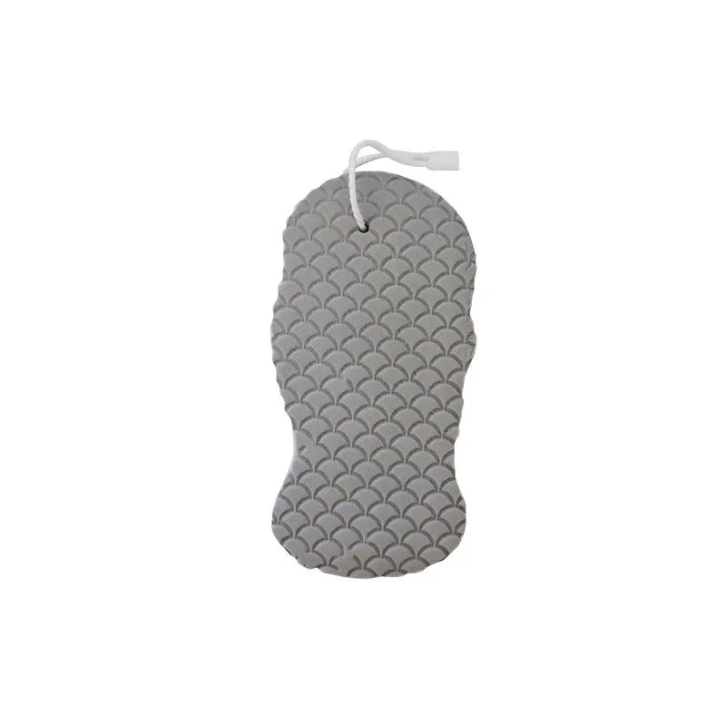 3D fish scale pattern bath sponge in white, grey, pink, or light blue for gentle exfoliation