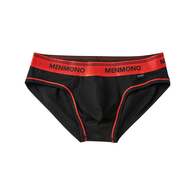Men's cotton low waist briefs in a two-tone colour on a white background.