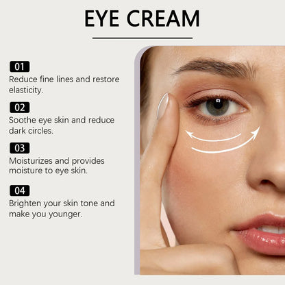 White jar of collagen and hyaluronic acid eye cream, 20g net weight.
