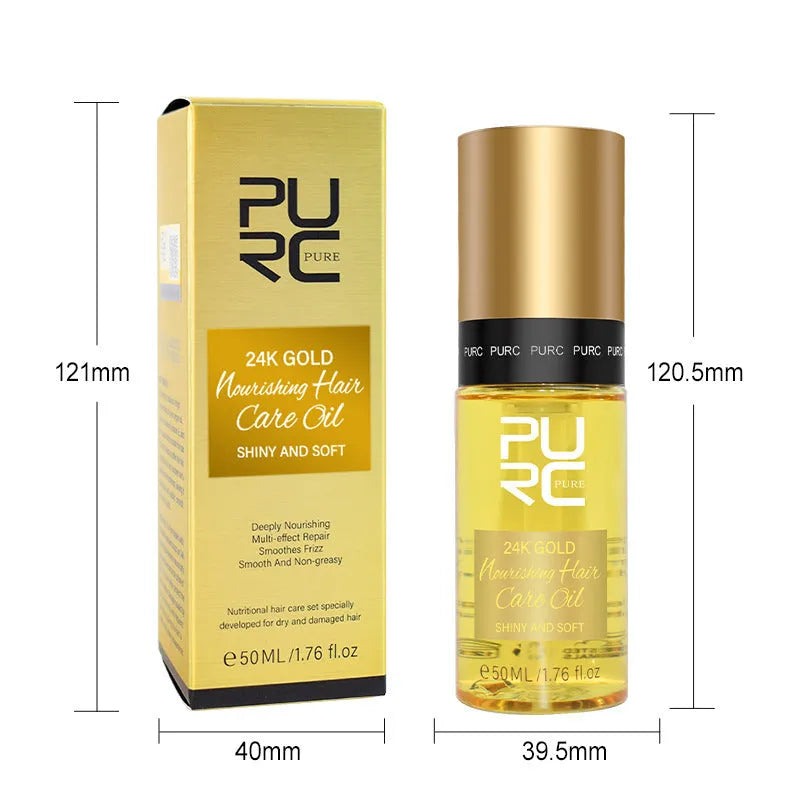 Yellow 50ml hair care essential oil bottle for curly hair repair and scalp treatment
