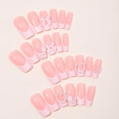 French Love Pearl removable nail stickers with love pattern in XD93 colour, jelly glue, and polish rub for temporary nail art