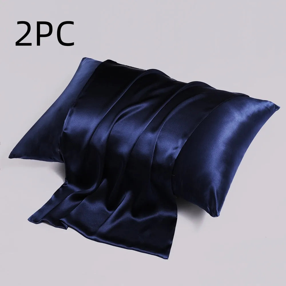 Silk pillowcase with zip closure showing double-sided texture in modern simplicity style