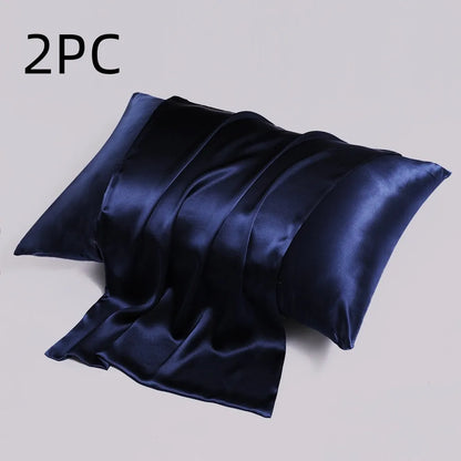 Silk pillowcase with zip closure showing double-sided texture in modern simplicity style