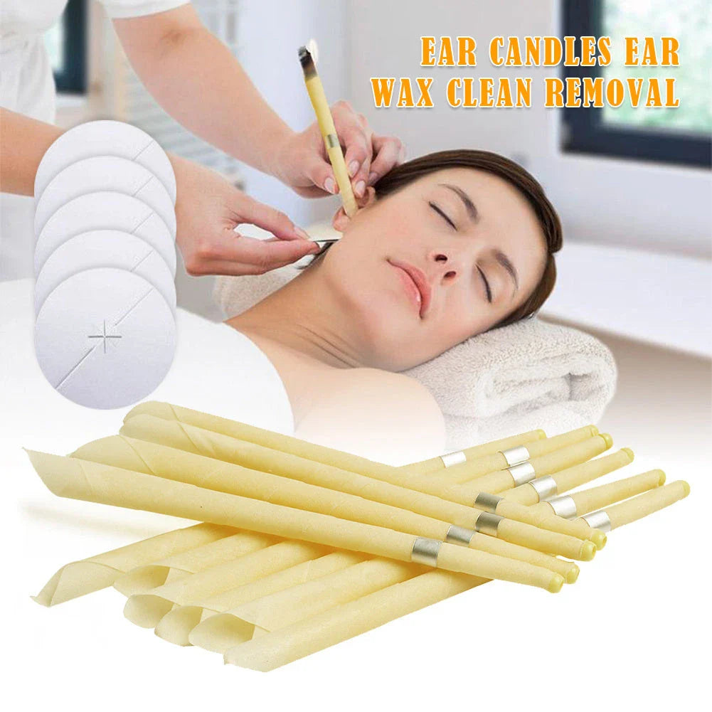 Premium beeswax ear candles with organic materials for soothing ear care and cleansing