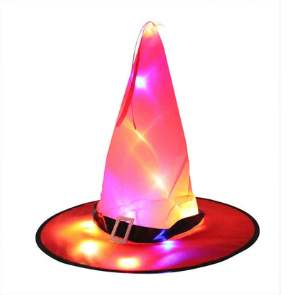 Glowing Halloween Witch Hat with LED Lights - Fun Costume Accessory for Kids' Parties