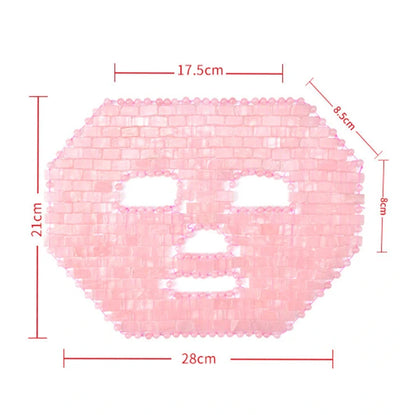 Jade facial massage mask with 247 sheets and 144 beads on 28x21cm surface