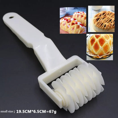 White plastic pizza knife set with three sizes for clean, effortless cuts