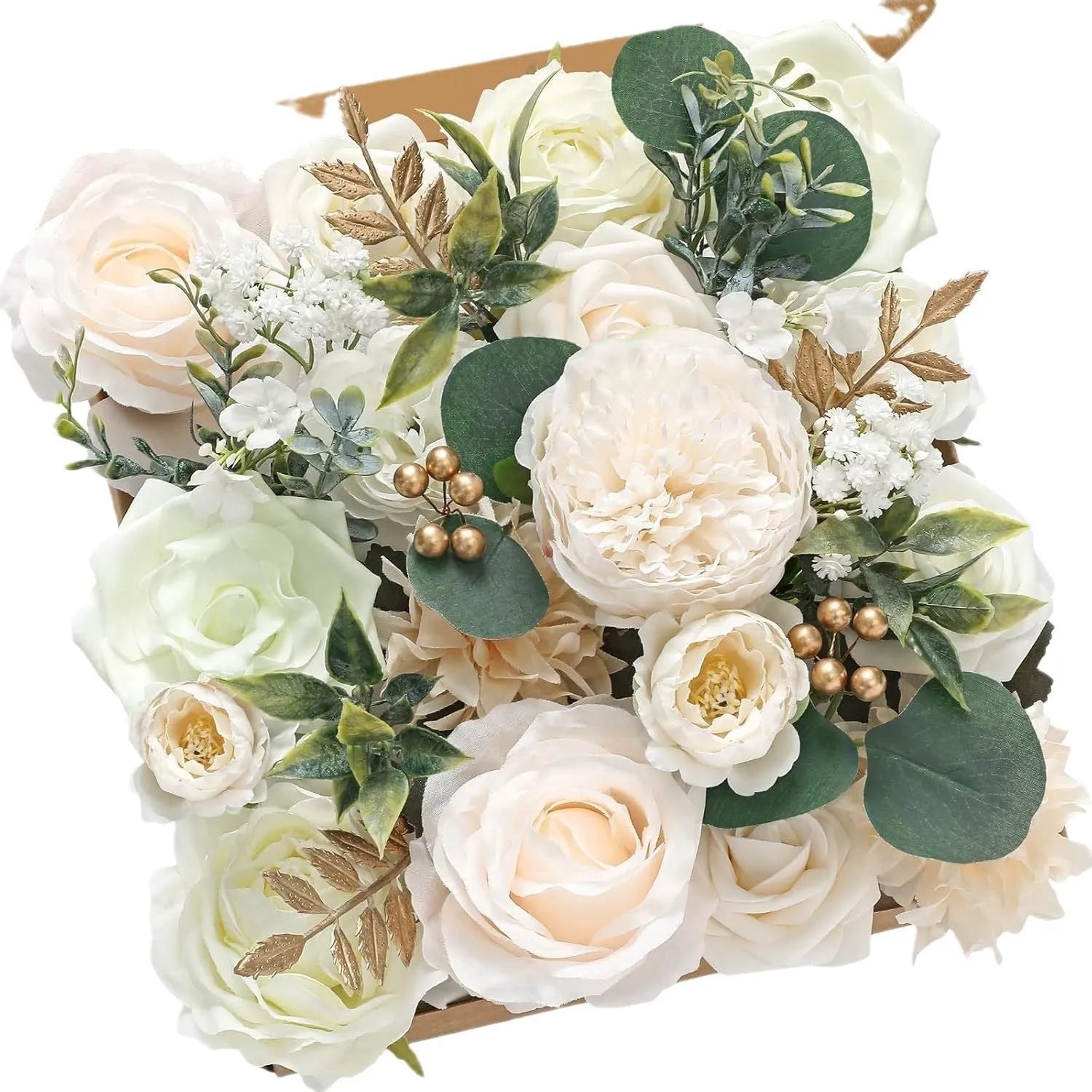 Silk flower wedding simulation box flower for layout planning in a selection of colours.