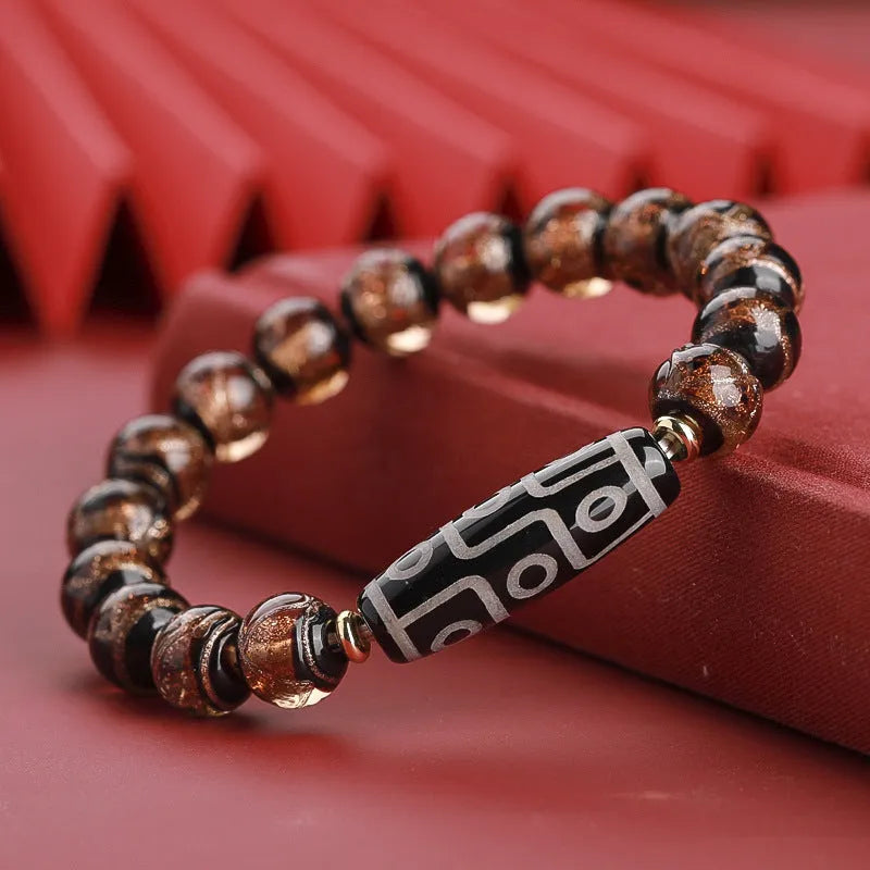Handmade coloured glaze bracelet with year snake pattern in 10mm, 12mm, 14mm bead sizes