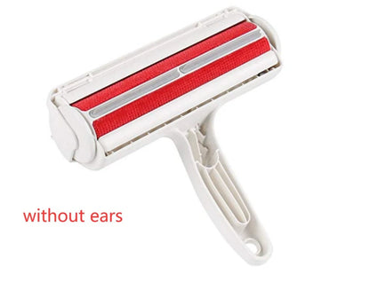 Efficient pet hair remover tool in red and blue for furniture and carpets