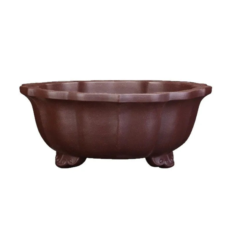 Large purple sand ceramic diamond flower pot for indoor bonsai and living room display