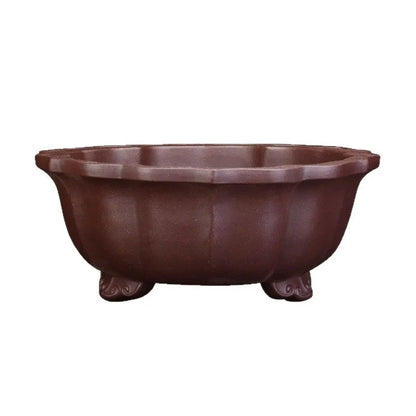 Large purple sand ceramic diamond flower pot for indoor bonsai and living room display