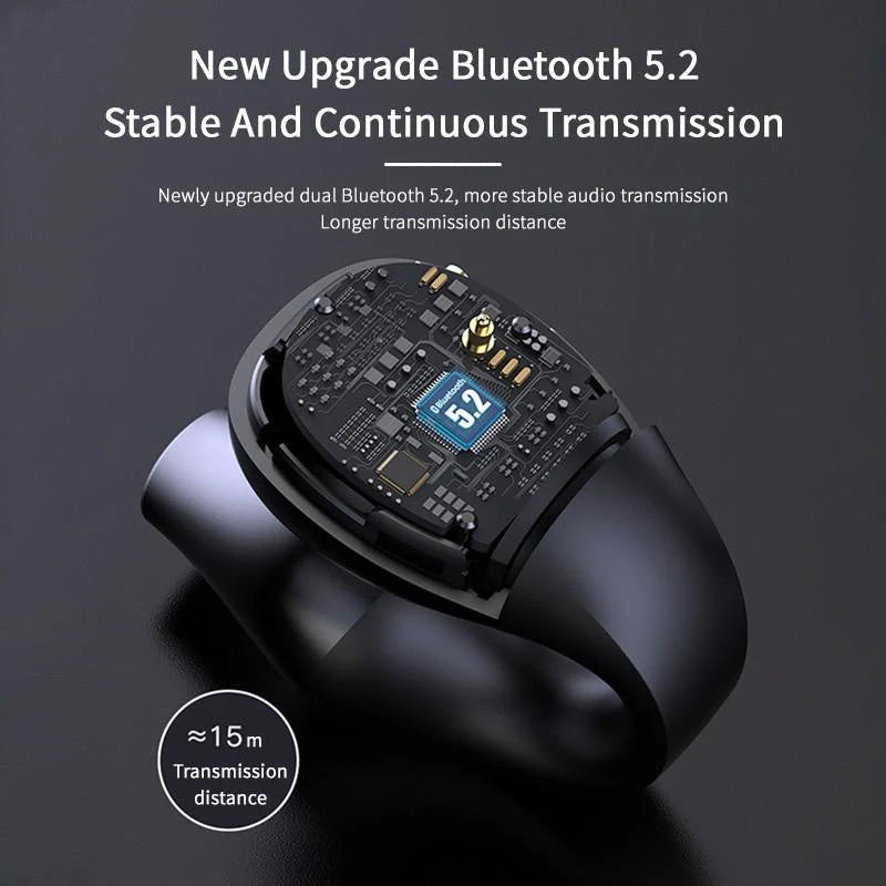 Bluetooth 5.2 ear clip bone conduction headphones in white and black
