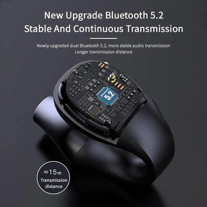 Bluetooth 5.2 ear clip bone conduction headphones in white and black