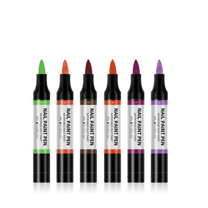 24 colour water-based nail polish painting pens for 3D nail art and flower designs