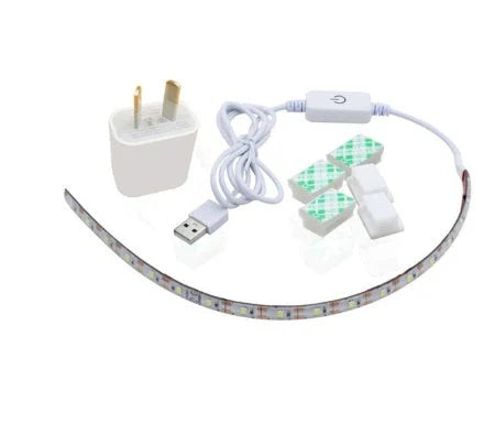 Customizable sewing machine LED light bar with touch-sensitive dimming controls for precise illumination