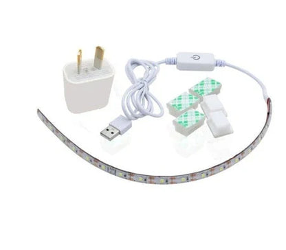 Customizable sewing machine LED light bar with touch-sensitive dimming controls for precise illumination