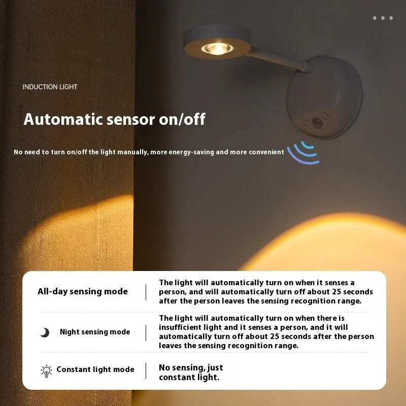 Geometric stereo shaped rechargeable wall spotlight in white finish with remote control
