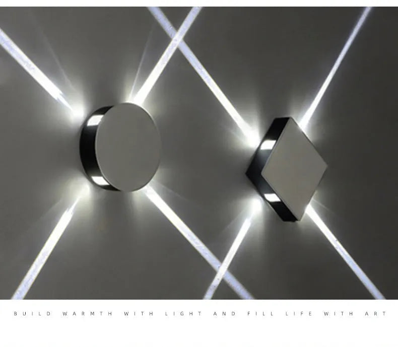 Modern square and round LED aluminium wall light with contemporary Chinese style design