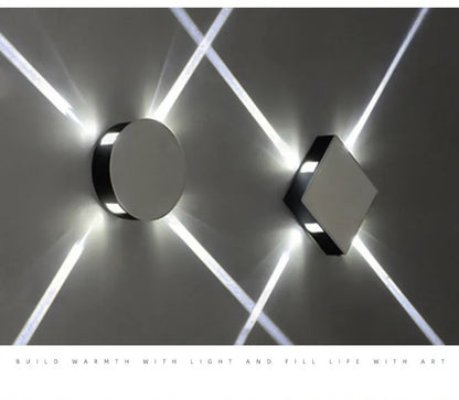 Modern square and round LED aluminium wall light with contemporary Chinese style design