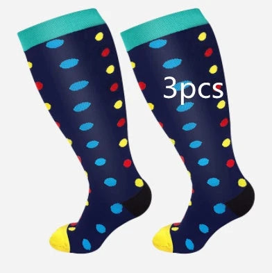 Premium plus size compression socks with breathable bamboo fibers, innovative compression technology, and stylish designs for active lifestyles