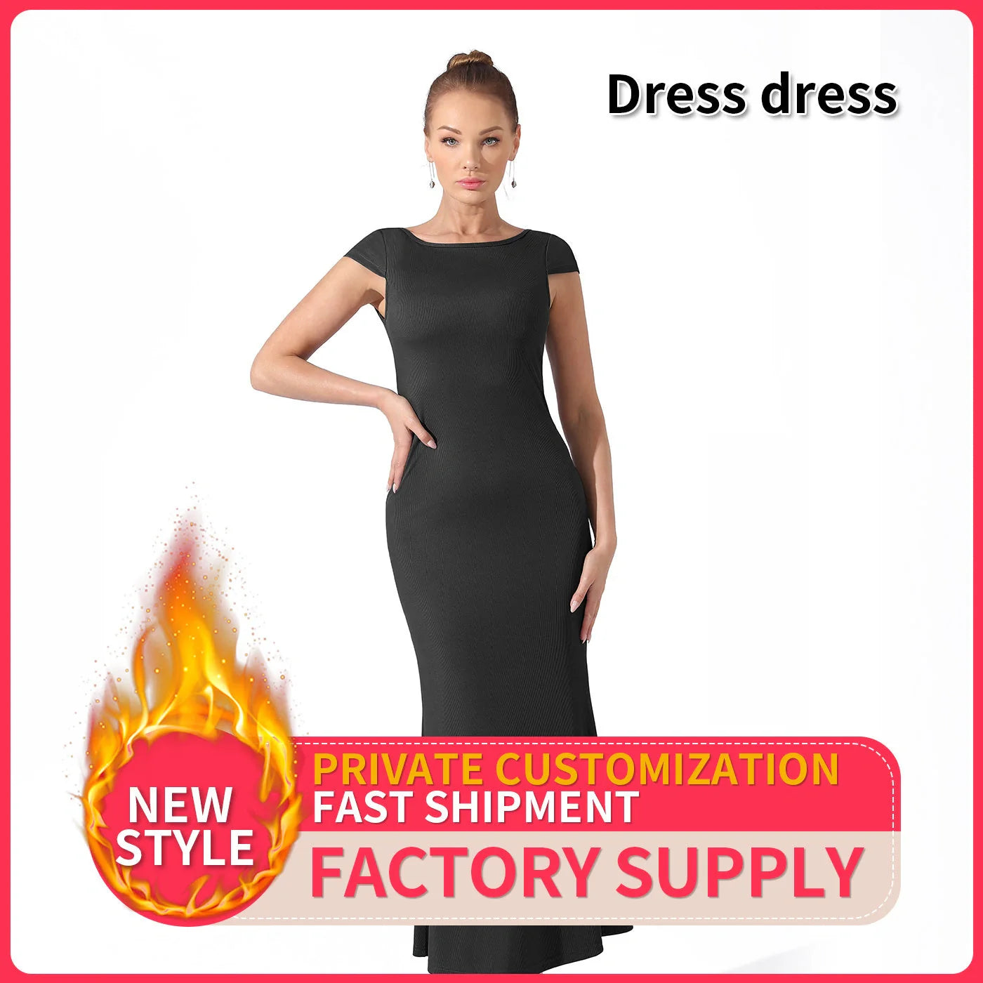 Black and grey casual dresses available in sizes S to 3XL