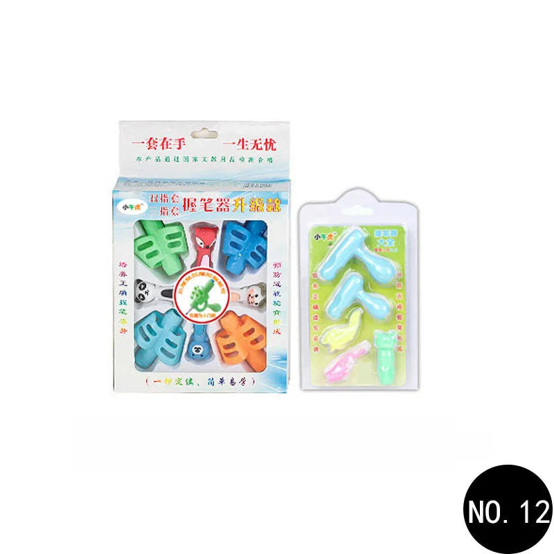 Cartoon-designed soft rubber pen holder for children to correct writing posture