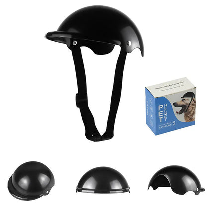 Small S size plastic pet helmet in pink, black, yellow, or green colours for motorcycle safety