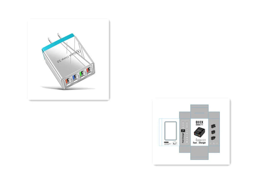 Powerful 4-Port USB Wall Charger with Quick Charge 3.0 for Phones and Tablets