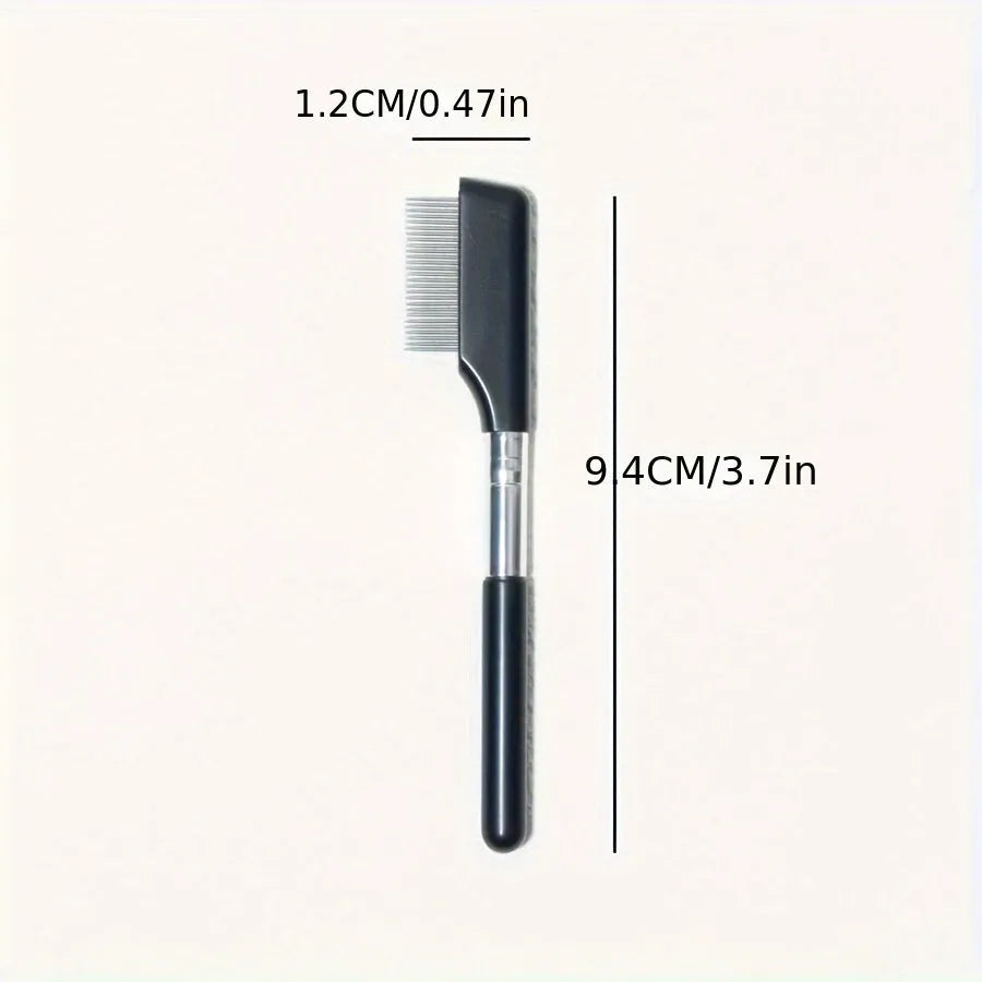 Black dual-head pet grooming brush with soft bristles and a comb for dogs and cats
