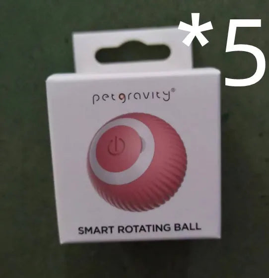 Green automatic rotating ball cat toy with 43mm diameter for interactive pet play