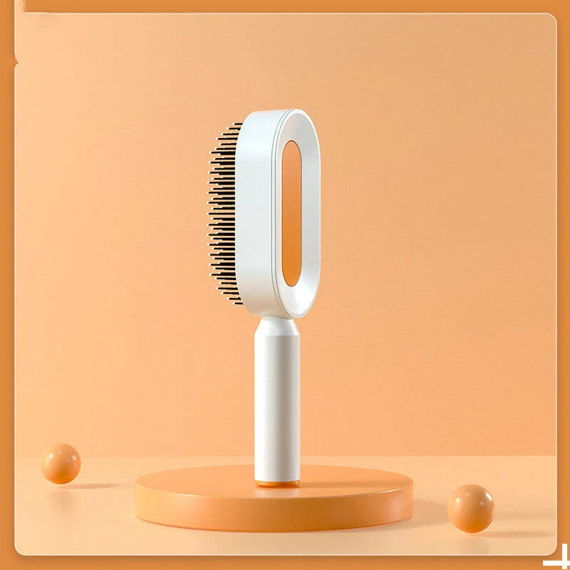 Premium self-cleaning hair brush with airbag massage technology for smooth, healthy hair