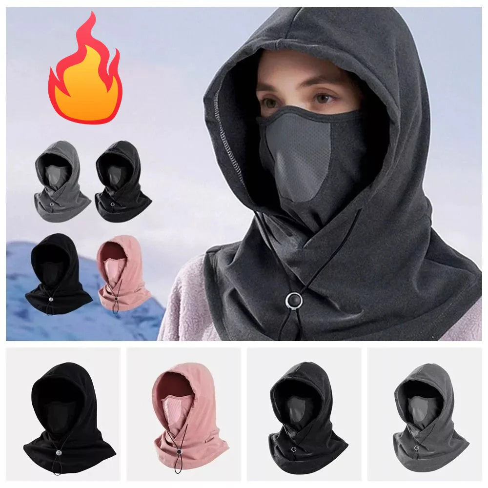 Premium insulated face mask with 360-degree coverage and adjustable drawstring closure for cold weather sports and outdoor activities