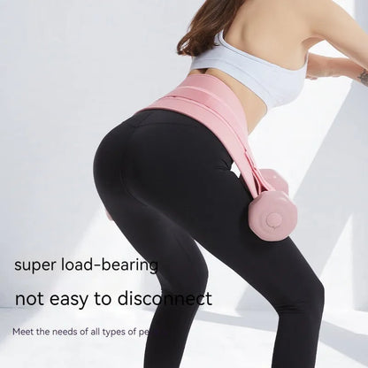 Black or pink weight-bearing hip bridge auxiliary strap fitness belt for lumbar support during dumbbell exercises