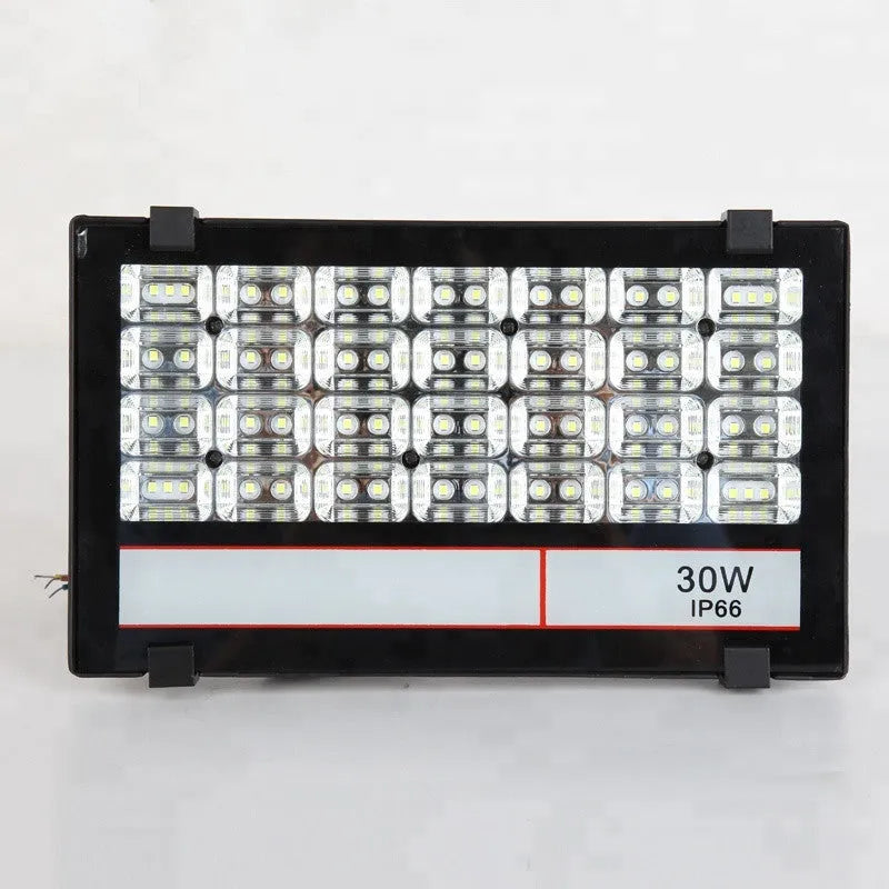 Black Angel Eyes 30W LED stadium projection light with aluminium alloy body and tempered glass lens