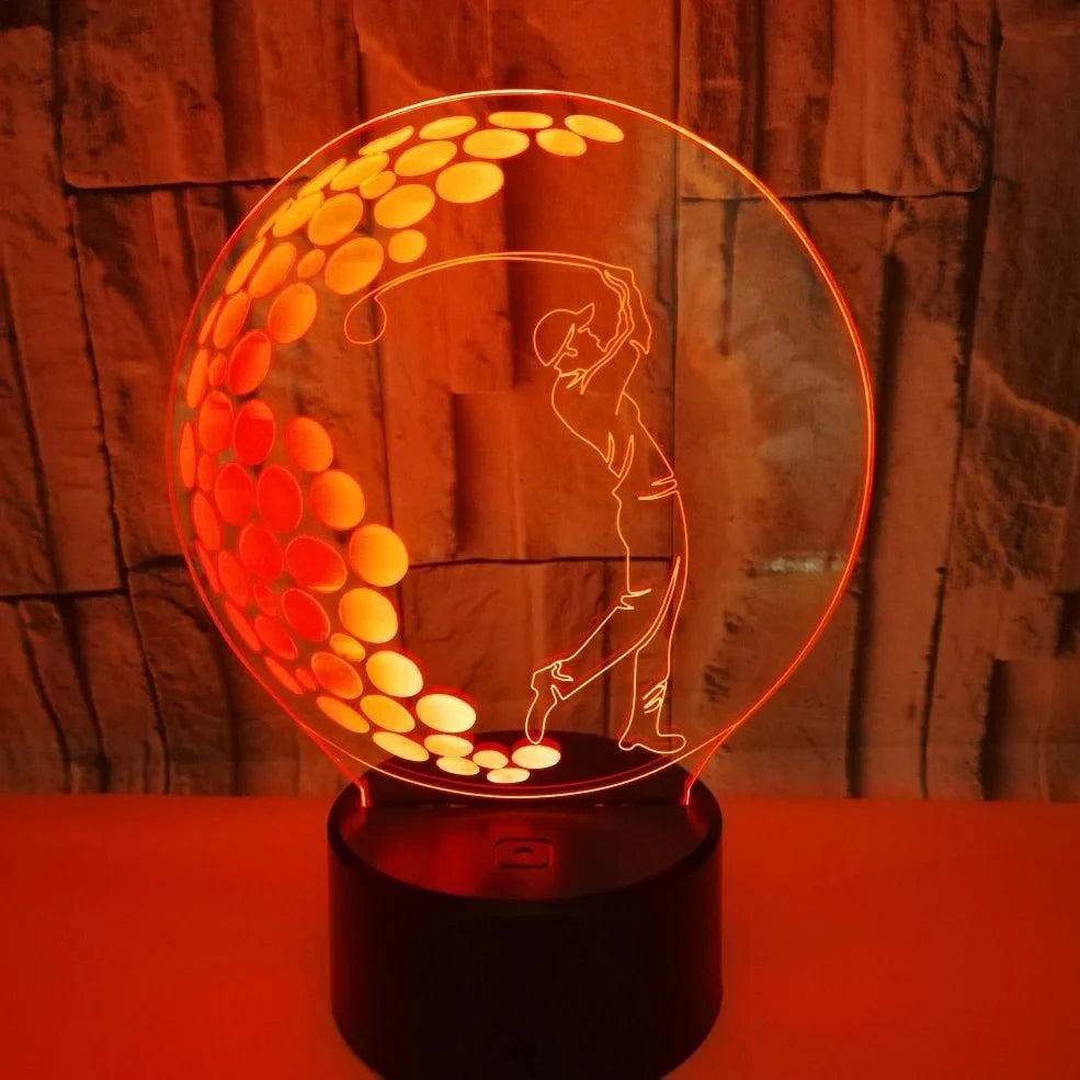 3D acrylic night light in black or crack design with touch and remote control, 3W LED for home corridors
